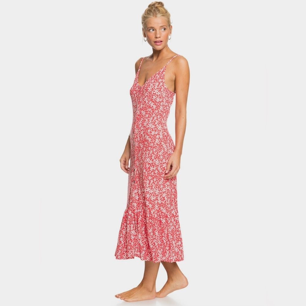Roxy Red Floral Dress, Size Small